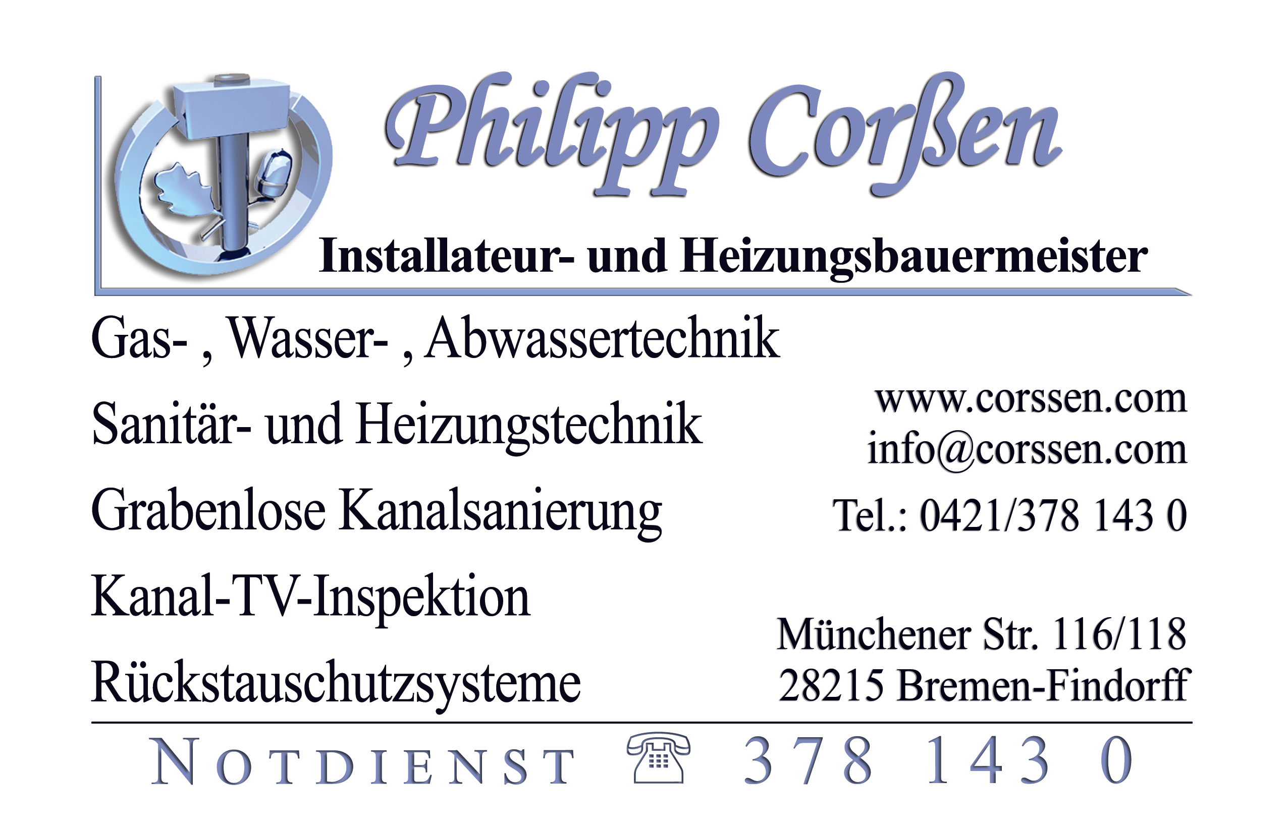 Logo von Philipp Corßen Installateur- und Heizungsbaumeister