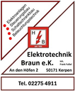 Logo von Elektrotechnik Braun e.K.